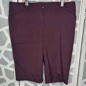Express Design Studio Women Burgundy Solid Dress Crop Pants Size 8